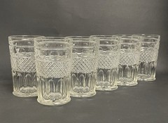 6 ct Vintage Imperial Glass Ohio Tradition Clear Flat Tumblers 5” Glasses 11 oz