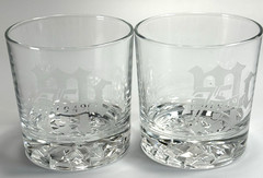 Nice Heavy Bottom Whiskey/Double Old Fashioned 12oz Glasses Etched with a Logo