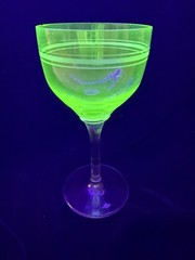 Depression Glass Green Cordial Dessert Wine Glass with Stripe – UV Uranium GLOWS