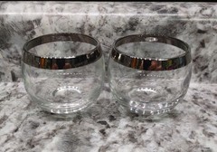 VTG 3 Pairs Silver Tone Rim Roly Poly Punch Glasses Dorothy Thorpe Mad Men