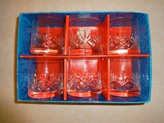 Vintage Bohemia Set of 6 Crystal Tumblers 140ml Wellington Czechoslovakia Boxed