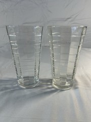 vintage Anchor Hocking Carlyle clear glass Block Optic tumblers