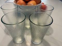 Vintage Libbey Interior Hammered Texture Glass Flat Tumblers 16 Oz 5.75” Set 4