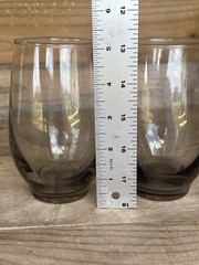 1970 Vintage Libbey Tumbler Glasses Rounded Weighted Base Smoke Glass Set of (4)