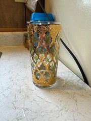 1940s-1950s 22k gold/green culver glassware