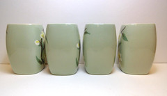 Vtg Weil Ware Blossom Tumblers Set of 4 Hand Decorated