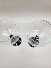 Vintage Domino Signature Clear Wine Glasses with Black Stems
