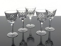 GORHAM CRYSTAL CHERRYWOOD NACHTMANN NIERSTEIN 5 5/8” WINE GLASSES – SET OF 5