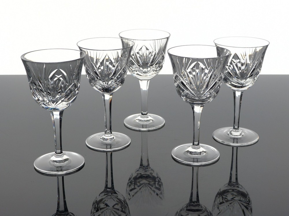 GORHAM CRYSTAL CHERRYWOOD NACHTMANN NIERSTEIN 5 5/8” WINE GLASSES – SET OF 5