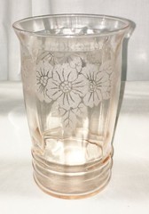 8 Macbeth Evans DOGWOOD PINK * 5″ 12 oz DECORATED TUMBLERS*