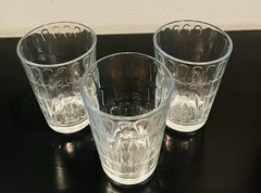 Vintage Glassware Jeanette Thumbprint/Tear Drop 3 Oz. Juice Glasses Set Of 3