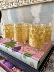 Vintage Libbey Cane And Bamboo Glasses MCM Style