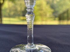 Rock Sharpe Clear Rembrandt Polished & Gray Cut Floral Dots Liquor Cocktail Stem