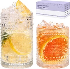 Stylish 2-Piece Vintage Drinking Glass Set – Highball & Cocktail Perfected