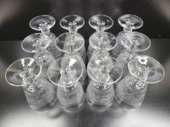 12 Duncan Miller Sandwich Clear 8 Oz Water Goblets Set Vintage Scroll Etched MCM