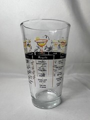 Libbey Cocktail Mixed Drink Recipe Pint Glass Barware Bartender Vintage Alcohol