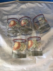 Corelle Coordinates Abundance Fruit Set of 5 Juice Glasses Corning 6/oz’s.