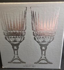 Fostoria Heritage Collection Set 4 Crystal 12 oz Goblet Stemmed Glasses w/Box