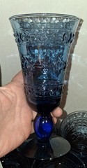 Set Of 8 Mikasa Studio Nova Adirondack Aztec Southwestern Cobalt Blue Glasses
