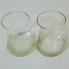 Libbey Clear Glass Swerve Double Old-Fashioned Rocks Glasses 14oz Set of 2