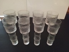 IITTALA NIVA Finland 1960s Set 12 Tapio Wirkkala Old Fashioned & Shot Glasses