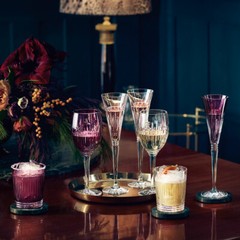 NEW WATERFORD WINTER WONDERS MIDNIGHT FROST WINE GLASSES CLEAR PAIR (set of 2)