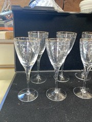 Waterford Marquis Crystal Aillion Wine Glass Gold Trim Lot Of 7 – Two Sizes