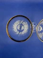 Mikasa Jamestown Gold Trim Wine Glasses Optic Austria Handblown 8 3/4″ Set of 2