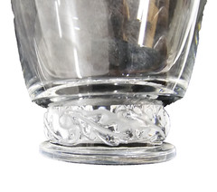 Lalique France Saint Hubert 15 oz 5″ Flat Tumbler Signed Crystal Clear Glass