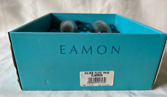 EAMON ~ CLADDAGH ~ HAND ENGRAVED SHAMROCK FLUTE PAIR(2) ~ CLOTH LINED BOX~8.25″
