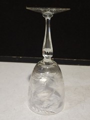 1- Tiffin-Franciscan Parkwood Water Goblet ~ 7 3/4″ T ~ Cut Leaves