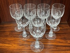 Set of 8 Spode SONATA Pattern 7 1/8” Cut Crystal Water Goblet Glasses