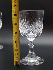 One Royal Crystal Rock RCR Gemini WATER Goblet Petticoat Stem Criss-Cross Fans