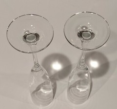Longaberger Crystal Champagne Flutes, Collectors Club Germany 8 oz 9.5″T (2)