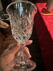 Crystal Water goblets 7.5 Inches Tall. Beautiful Etching. Heavy Glass. Set Of 2