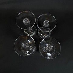 Lot of 4 Stuart Carlingford England Cut Crystal Glass Hock Glasses 7″