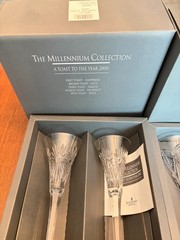 Complete Set Waterford Crystal Millennium Collection Ten Toasting Flutes 5 Boxes