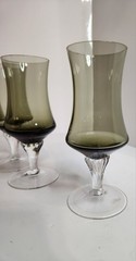 MCM Champagne Flutes -SET OF 8 -Murano Smoked Glass Hand Made Italy 1960s 1970s