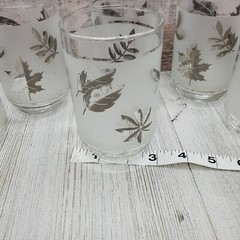 Vintage Libbey Silver Leaf 14 oz. Glasses Set of 6 Tumblers 5 1/2″ Tall *READ