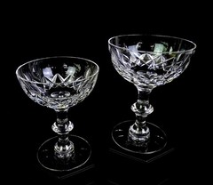 Hawkes Brilliant Cut Crystal #7330 Cornwall 2Pc 5 1/8″ Tall Sherbets 1920-1950s