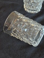 Fostoria American Cubist Clear 4″ Straight Sided Tumblers – Set of 4