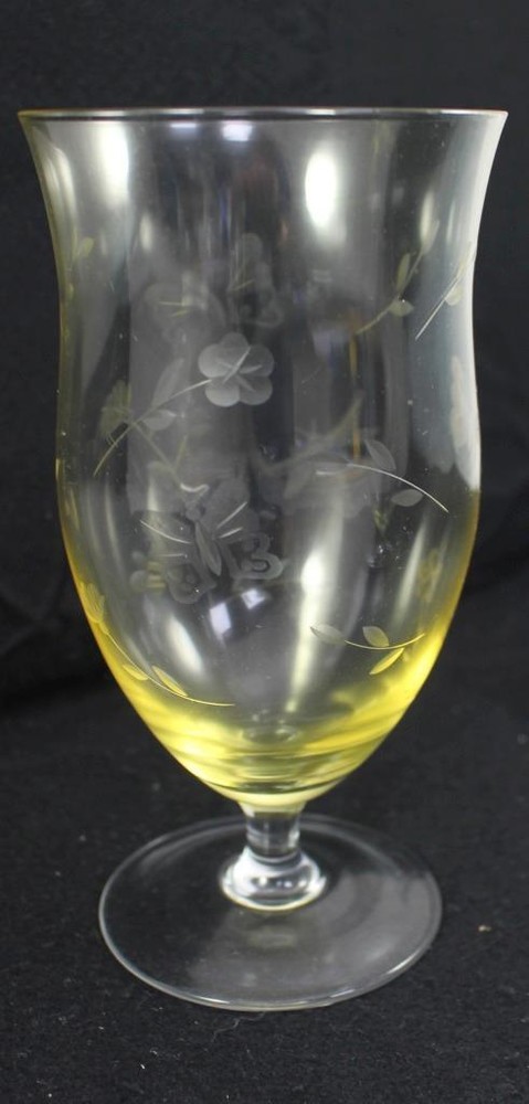 Lenox Crystal Butterfly Meadow Yellow 18 Ounce Iced Tea Glass