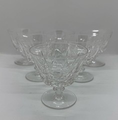 royal brierley crystal Set Of 6 x 3 1/2” Signed port Liquor Cut Clear glasses