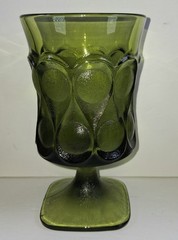 Noritake Spotlight Olive Green Glass 4 Stemmed Iced Tea Goblet Glasses