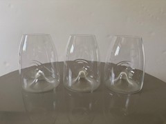 Set of 3 Ravenscroft Crystal Vintner’s Stemless Wine Tasting Glasses Clear