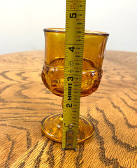 Vintage Indiana Glass Kings Crown Amber Goblets, 4 oz. each – set of 4
