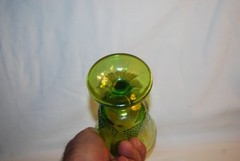BEAUTIFUL IMPERIAL GREEN IRIDESCENT GRAPE HARVEST WINE GOBLET 1960’S TO 1970’S