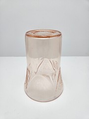 Hazel Atlas Royal Lace Pink 9 oz Tumbler 4.25″ JAC1