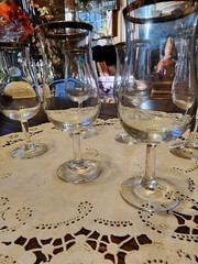 4″ Wine Glass Silver Rim Tulip Flare Aperatif Cordial Mid-Century (SET Of 6)