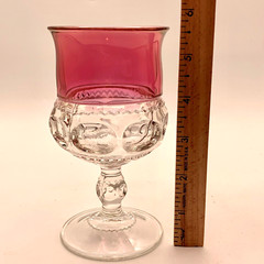 Tiffin Franciscan Kings Crown Ruby Thumb Print Red Water Goblets – Set of 2